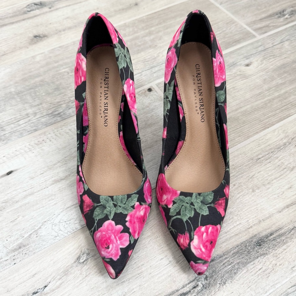 Christian Siriano Pink Floral Heels
